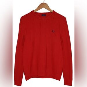 90s Vintage Ralph Lauren sz L Mens‎ 100% Cotton Red Chaps Pullover Knit Sweater